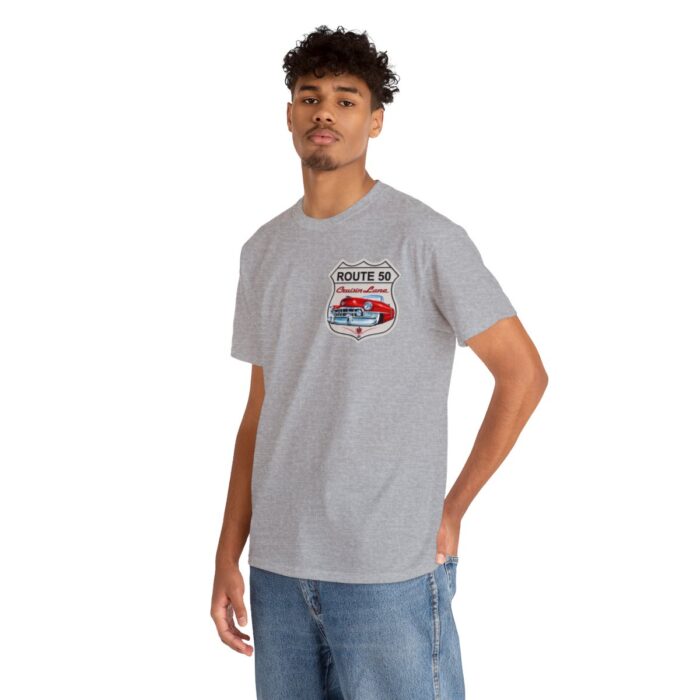 Route 50 Cadillac T- shirt -Unisex Heavy Cotton Tee men's woman gift - Image 30