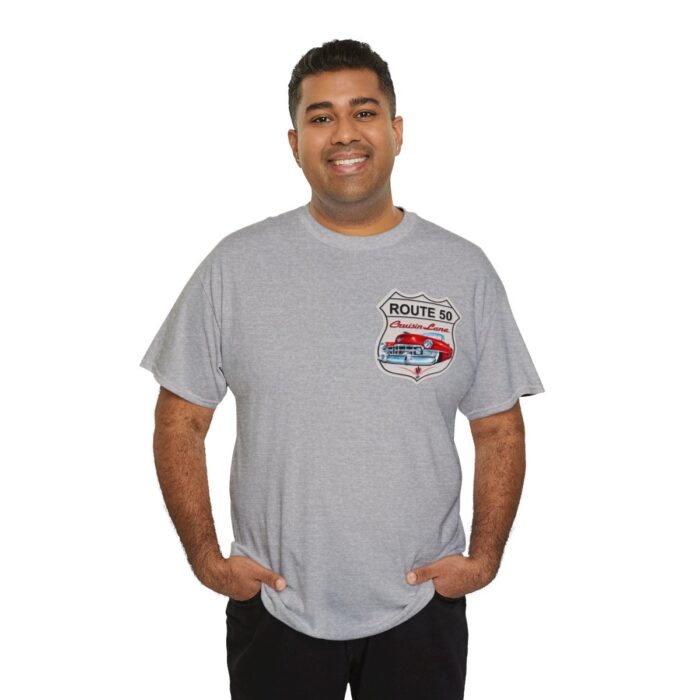 Route 50 Cadillac T- shirt -Unisex Heavy Cotton Tee men's woman gift - Image 32