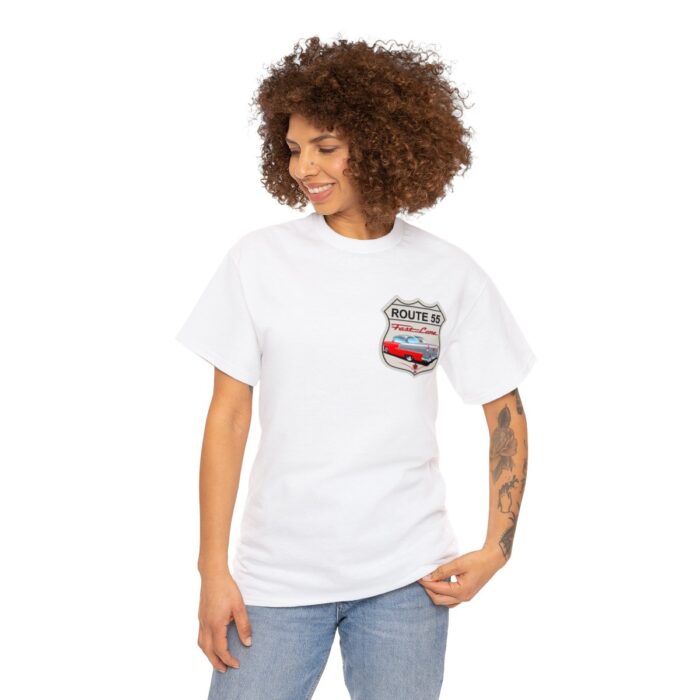 Route 55 cruisin lane Logo -Unisex Heavy Cotton Tee men's womans gift. - Image 15