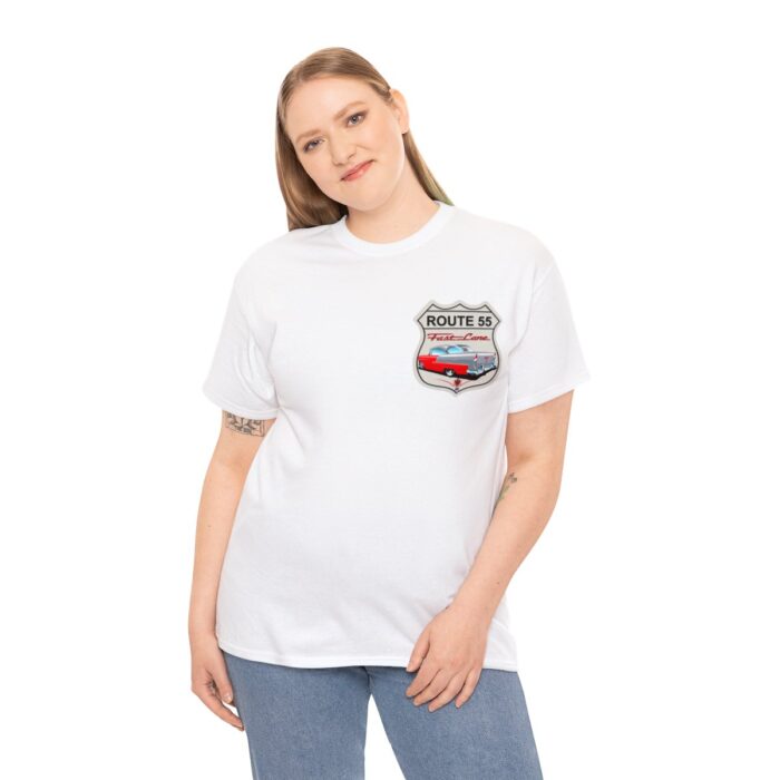 Route 55 cruisin lane Logo -Unisex Heavy Cotton Tee men's womans gift. - Image 16