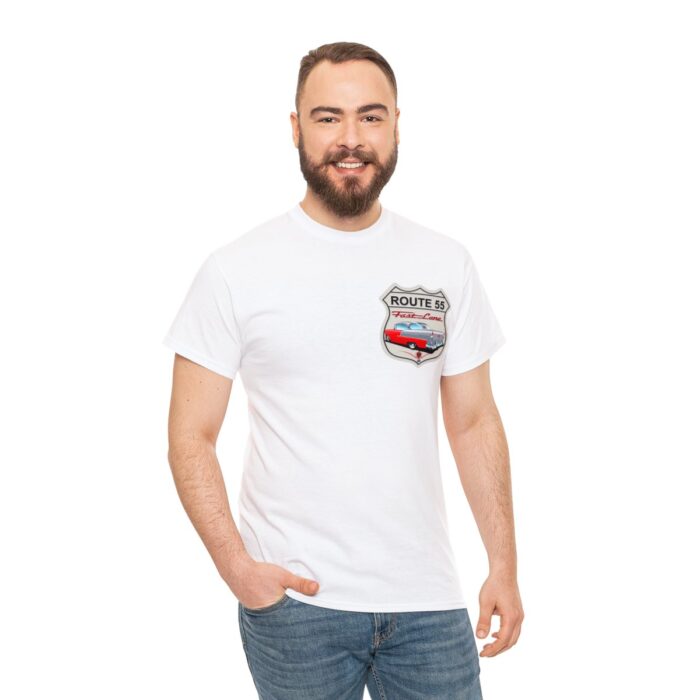 Route 55 cruisin lane Logo -Unisex Heavy Cotton Tee men's womans gift. - Image 17