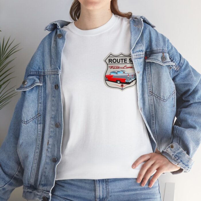 Route 55 cruisin lane Logo -Unisex Heavy Cotton Tee men's womans gift. - Image 21