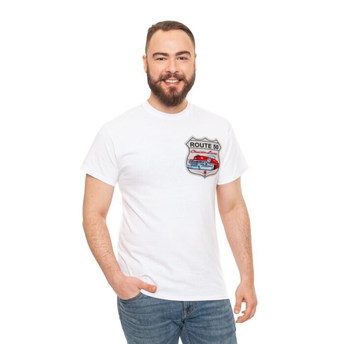 Route 50 Cadillac T- shirt -Unisex Heavy Cotton Tee men's woman gift - Image 17