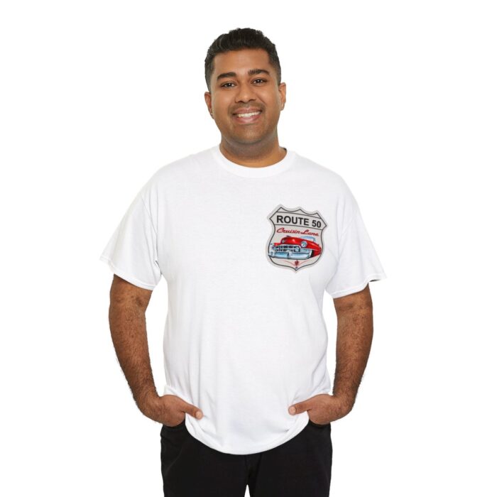 Route 50 Cadillac T- shirt -Unisex Heavy Cotton Tee men's woman gift - Image 20