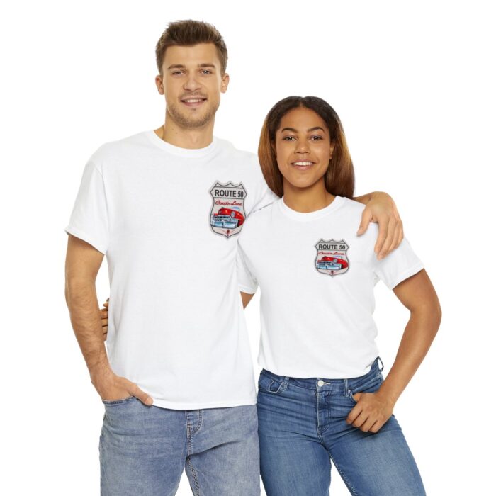Route 50 Cadillac T- shirt -Unisex Heavy Cotton Tee men's woman gift - Image 22