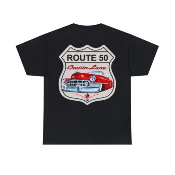 Route 50 Cadillac T- shirt -Unisex Heavy Cotton Tee men’s woman gift