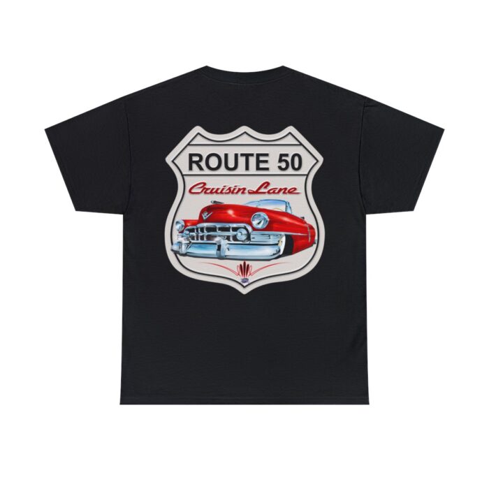 Route 50 Cadillac T- shirt -Unisex Heavy Cotton Tee men's woman gift