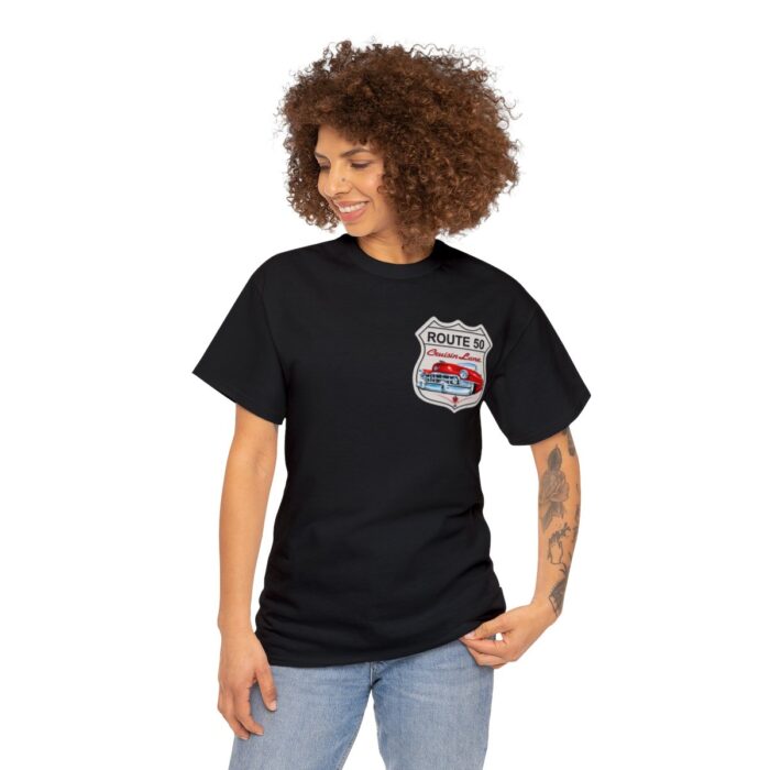 Route 50 Cadillac T- shirt -Unisex Heavy Cotton Tee men's woman gift - Image 3