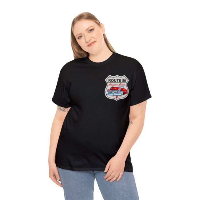 Route 50 Cadillac T- shirt -Unisex Heavy Cotton Tee men's woman gift - Image 4