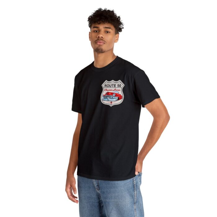 Route 50 Cadillac T- shirt -Unisex Heavy Cotton Tee men's woman gift - Image 6