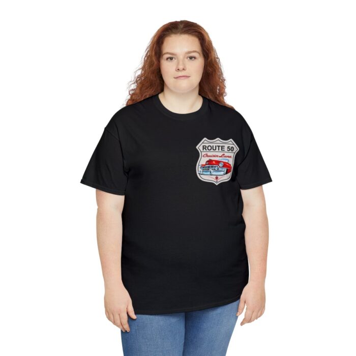 Route 50 Cadillac T- shirt -Unisex Heavy Cotton Tee men's woman gift - Image 7