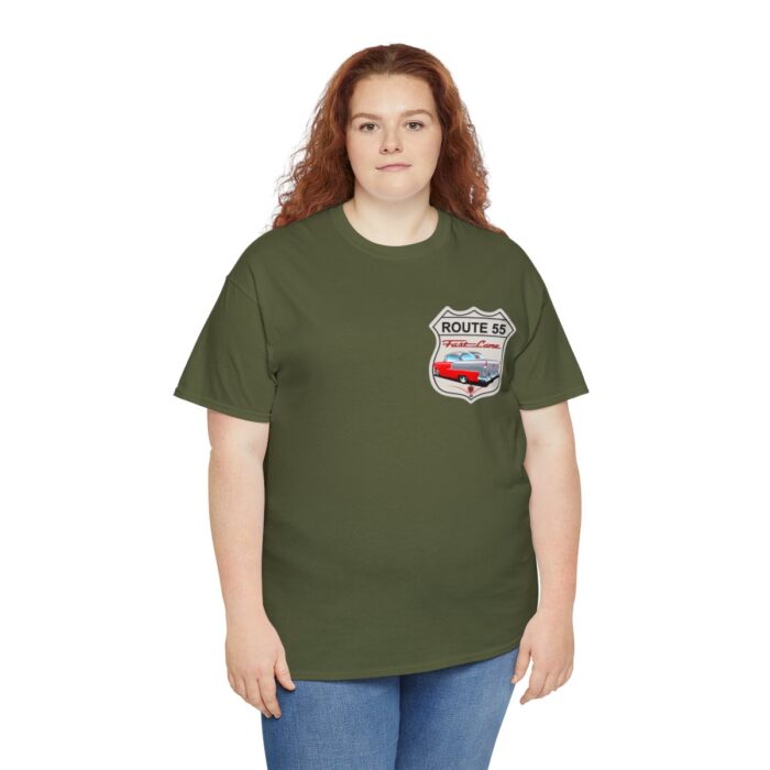 Route 55 cruisin lane Logo -Unisex Heavy Cotton Tee men's womans gift. - Image 67