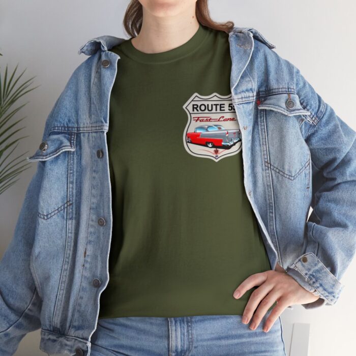 Route 55 cruisin lane Logo -Unisex Heavy Cotton Tee men's womans gift. - Image 69