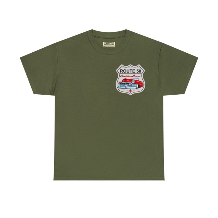 Route 50 Cadillac T- shirt -Unisex Heavy Cotton Tee men's woman gift - Image 50