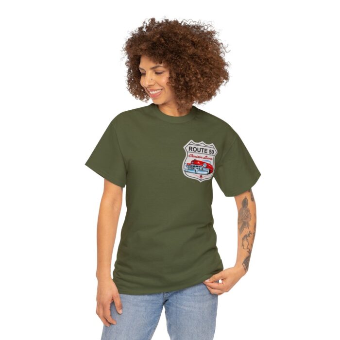 Route 50 Cadillac T- shirt -Unisex Heavy Cotton Tee men's woman gift - Image 51