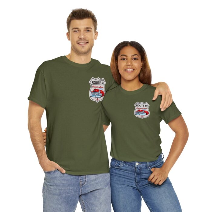 Route 50 Cadillac T- shirt -Unisex Heavy Cotton Tee men's woman gift - Image 58