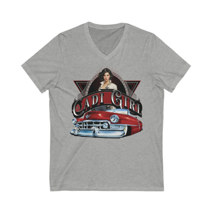 Cadi girl Unisex Jersey Short Sleeve V-Neck Tee - Image 5