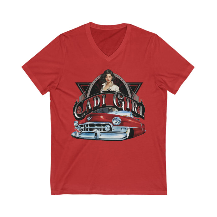Cadi girl Unisex Jersey Short Sleeve V-Neck Tee - Image 9