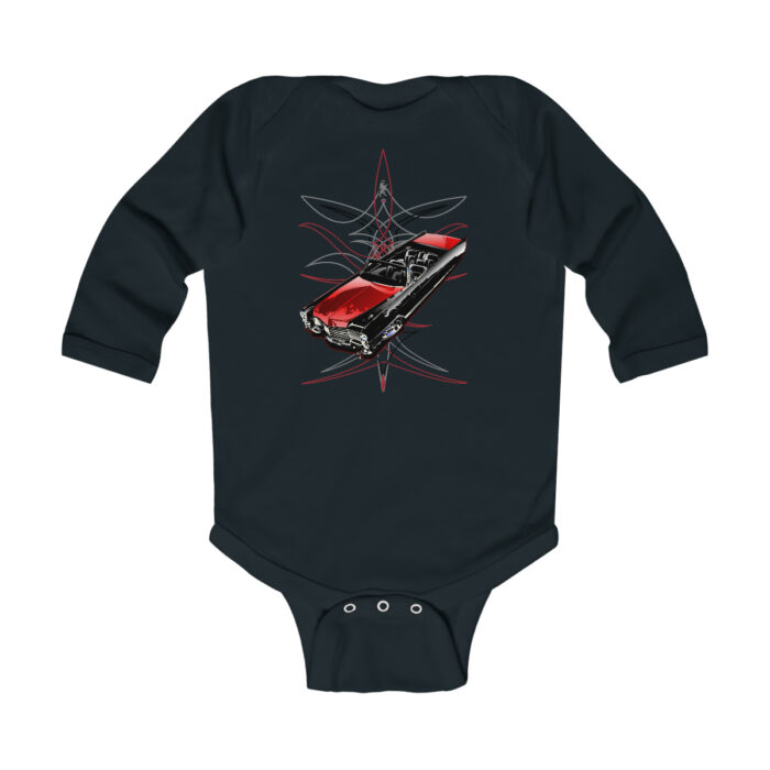 65 Cadi with pinstriping Infant Long Sleeve Bodysuit (Jimmy Smith Art - Tonys pinstriping) - Image 9
