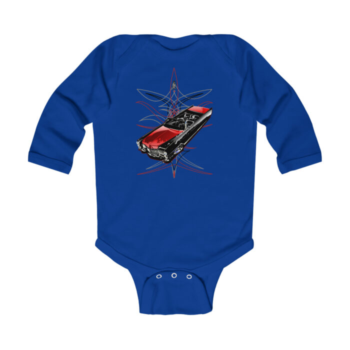 65 Cadi with pinstriping Infant Long Sleeve Bodysuit (Jimmy Smith Art - Tonys pinstriping) - Image 7