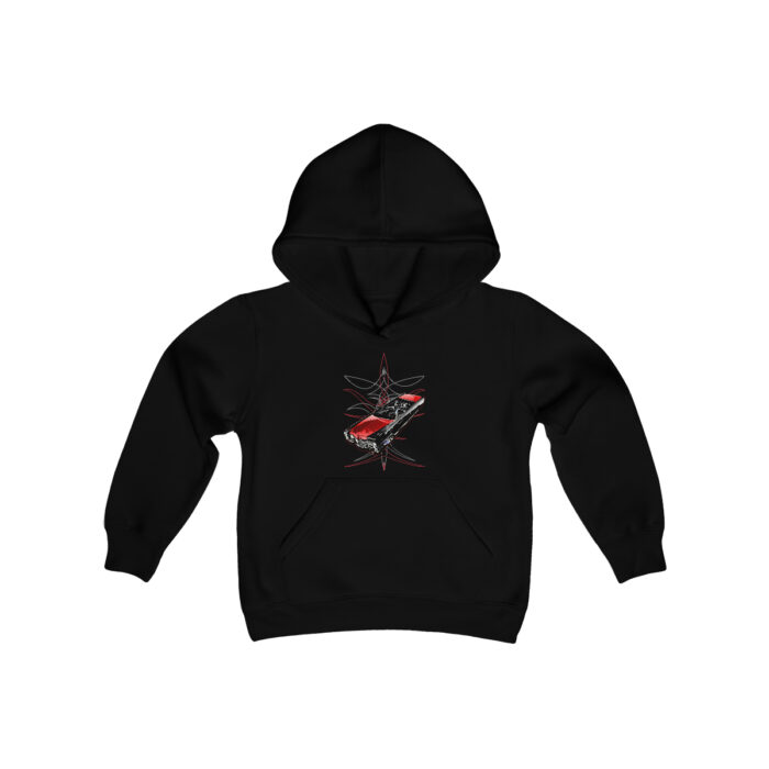 65 Cadi With pinstriping Youth Heavy Blend Hooded Sweatshirt (Jimmy Smith Art -Tonys pinstriping ) - Image 5