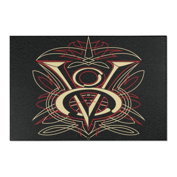 V8 logo with pinstriping Area Rugs
