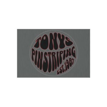 Tonys Pinstriping Logo Outdoor Rug