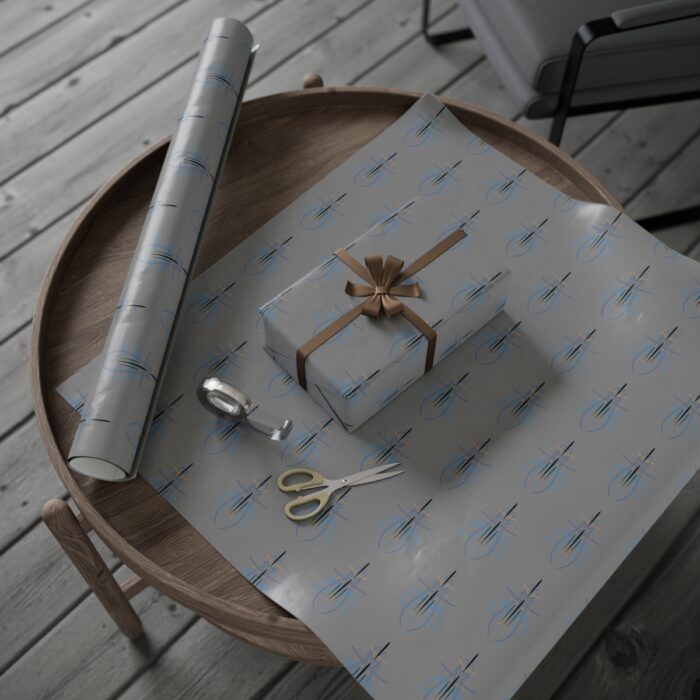 Blue Gold  pinstriping Wrapping Papers - Image 5