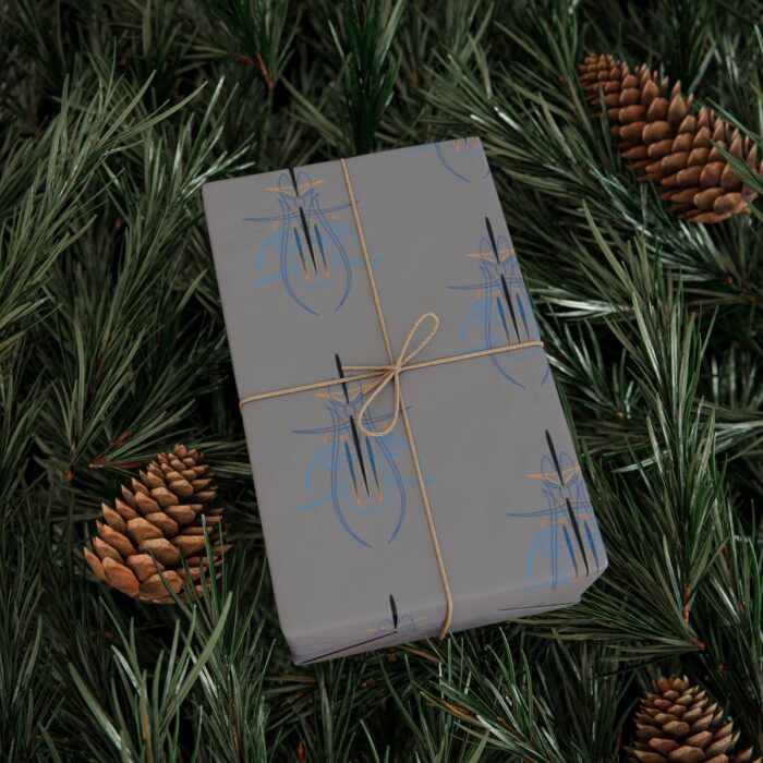 Blue Gold  pinstriping Wrapping Papers - Image 6