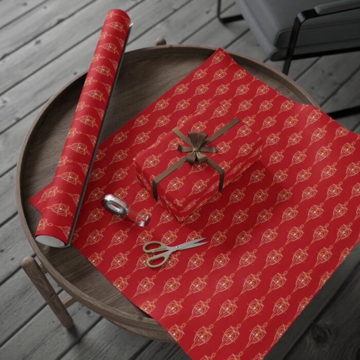 Cream Orange Pinstriping Wrapping Papers - Image 4