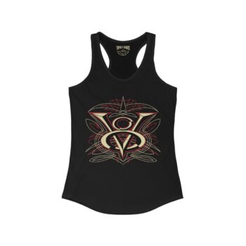 V8 Logo with pinstriping – Women’s Ideal Racerback Tank