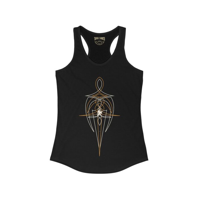 Cream Orange Pinstriping - Women's Ideal Racerback Tank