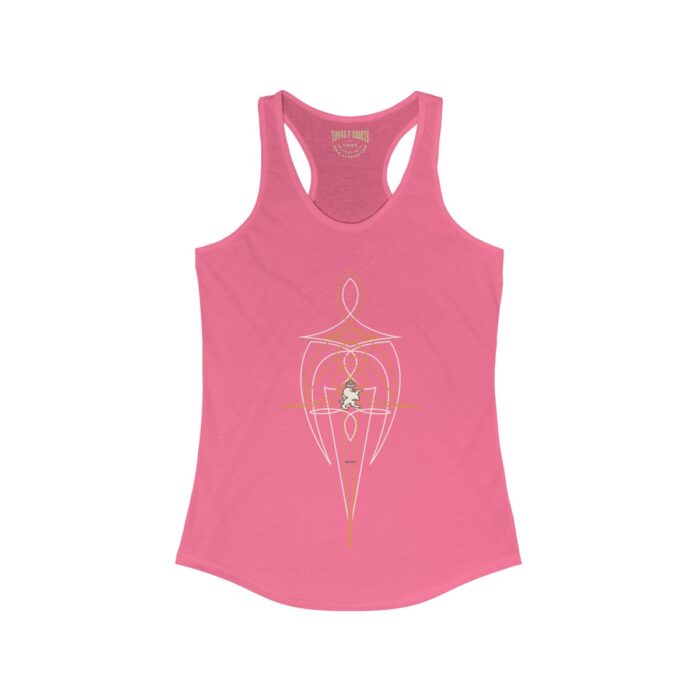 Cream Orange Pinstriping - Women's Ideal Racerback Tank - Image 7