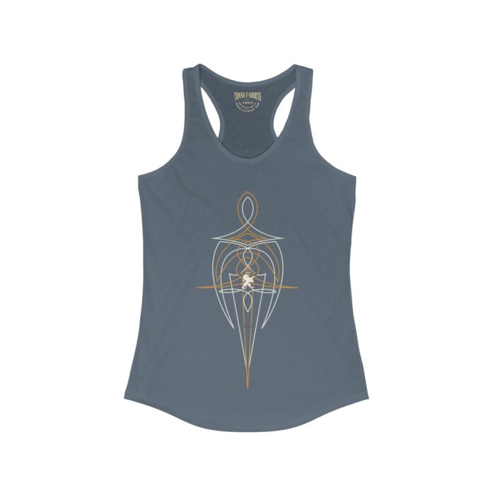 Cream Orange Pinstriping - Women's Ideal Racerback Tank - Image 10