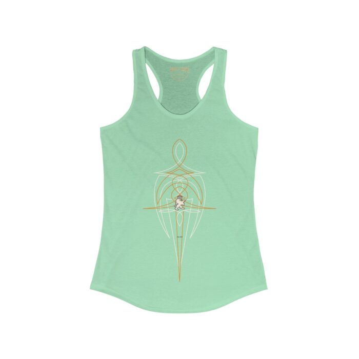 Cream Orange Pinstriping - Women's Ideal Racerback Tank - Image 6