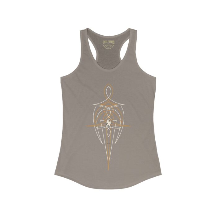 Cream Orange Pinstriping - Women's Ideal Racerback Tank - Image 5