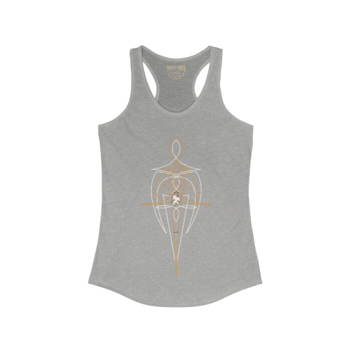 Cream Orange Pinstriping - Women's Ideal Racerback Tank - Image 4
