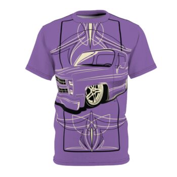Purple Square Body With Pinstriping -Unisex Cut & Sew Tee (AOP)