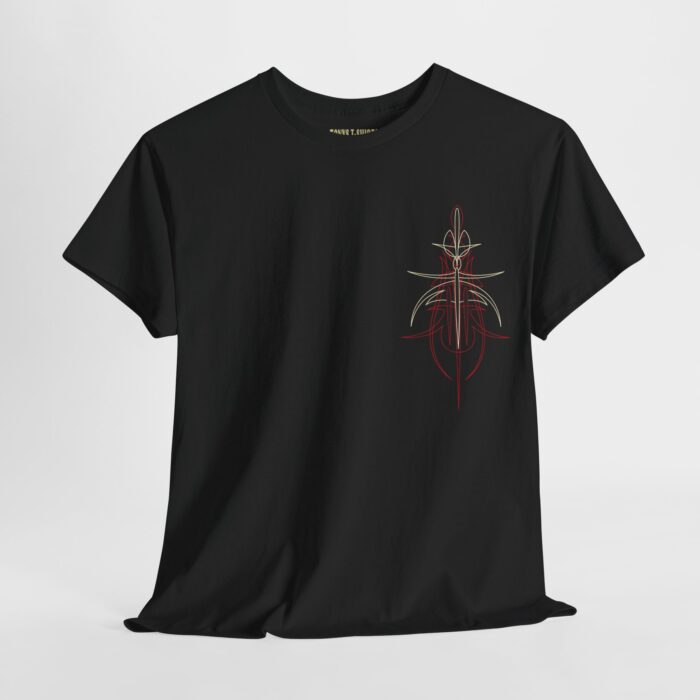 Red, Black Pinstriping Unisex Heavy Cotton Tee - Image 6
