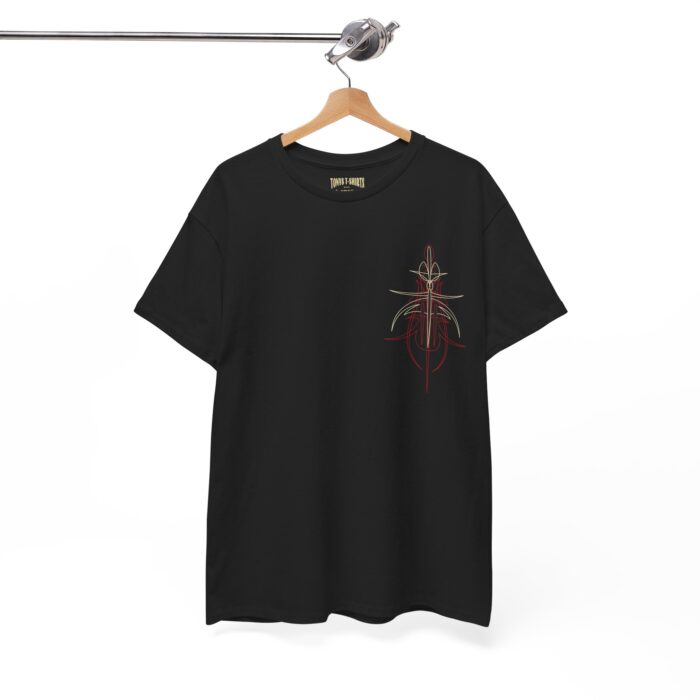Red, Black Pinstriping Unisex Heavy Cotton Tee - Image 7