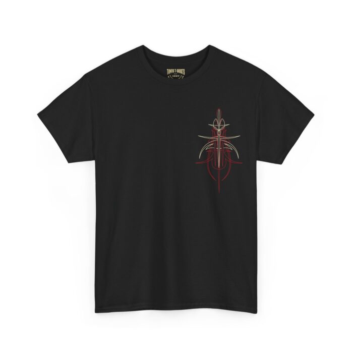 Red, Black Pinstriping Unisex Heavy Cotton Tee - Image 3