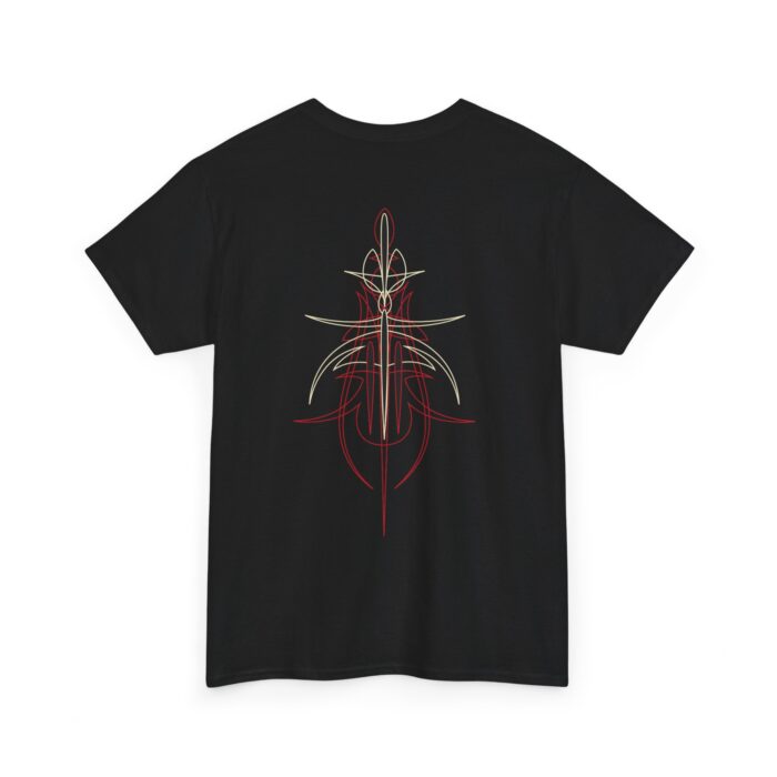 Red, Black Pinstriping Unisex Heavy Cotton Tee - Image 4