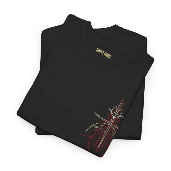 Red, Black Pinstriping Unisex Heavy Cotton Tee - Image 5