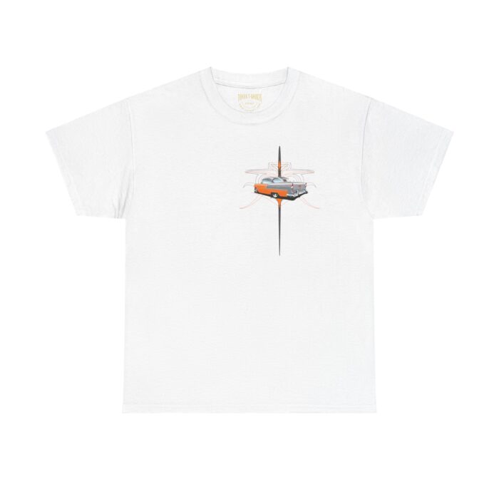 Classic Car Unisex Tee - Orange 55 Chevy with Pinstriping Design