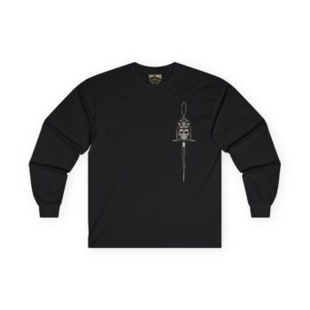 Unisex Skull Crown Long Sleeve Tee – Edgy Graphic Tee for Casual Style