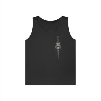 Skull Crown Unisex Heavy Cotton Tank Top – Edgy Graphic Tee for Summer Style