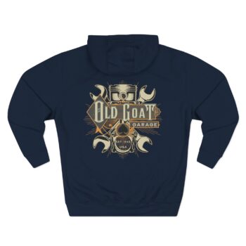 Old Goat Garage Classic Fleece Hoodie, Old Goat Garage Design, Cozy Sweatshirt, Perfect Gift for Mechanics, Vintage Car Lovers, Home & Auto