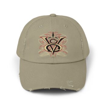 V8 Logo with pinstriping Stylish Unisex Distressed Cap for Everyday Wear, Casual Headwear, Fashion Accessory, Gift Idea for Friends, Summer Essential
