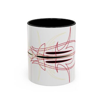 Red Pinstripe tony design Abstract pinstripe Accent Coffee Mug (11/15oz)