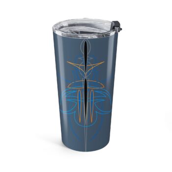 20oz Racing Car Tumbler – Tony Pinstripng design Blue Minimalist Auto Design